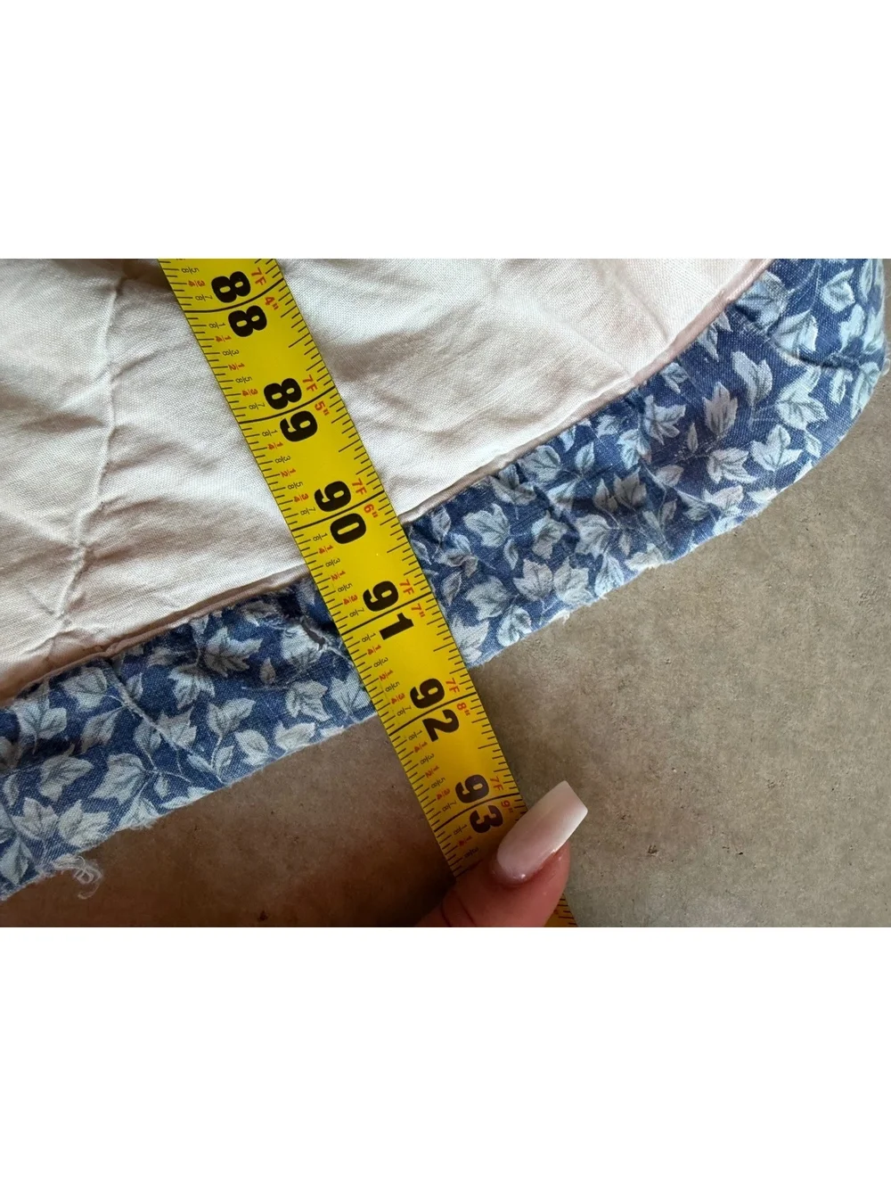 Vintage Quilted Bedspread throw  blanket with Blue and Green Star Pattern